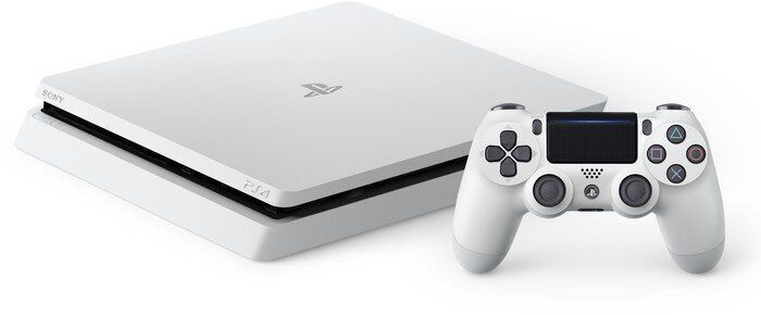Sony PlayStation 4 Slim 500GB biała + 2x kontroler DUALSHOCK 4- Grade C